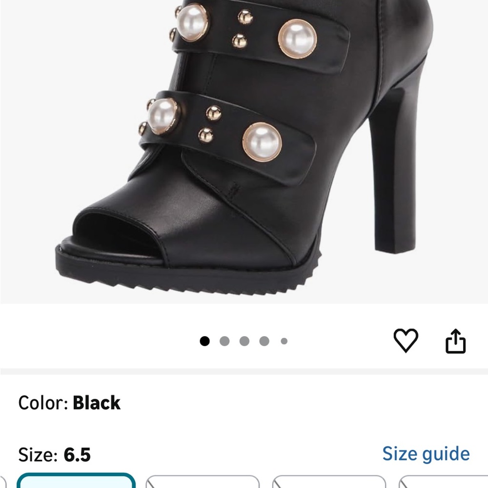 SALE! NWOT Karl Lagerfeld Brayden Pearl & Gold Stud Embellished Booties, 9 - Picture 9 of 11